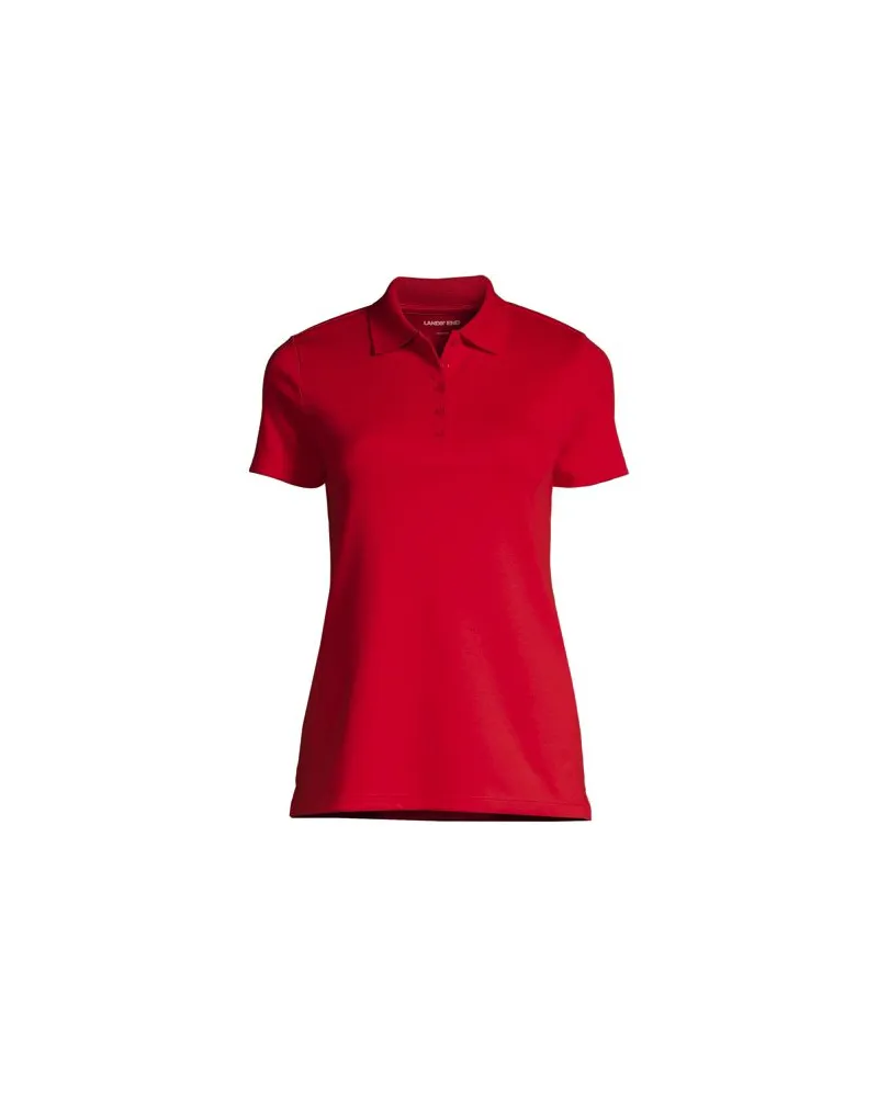 Lands' End Supima-Poloshirt, Damen, Größe:32-34 regular, Rot, Baumwolle, by Rot