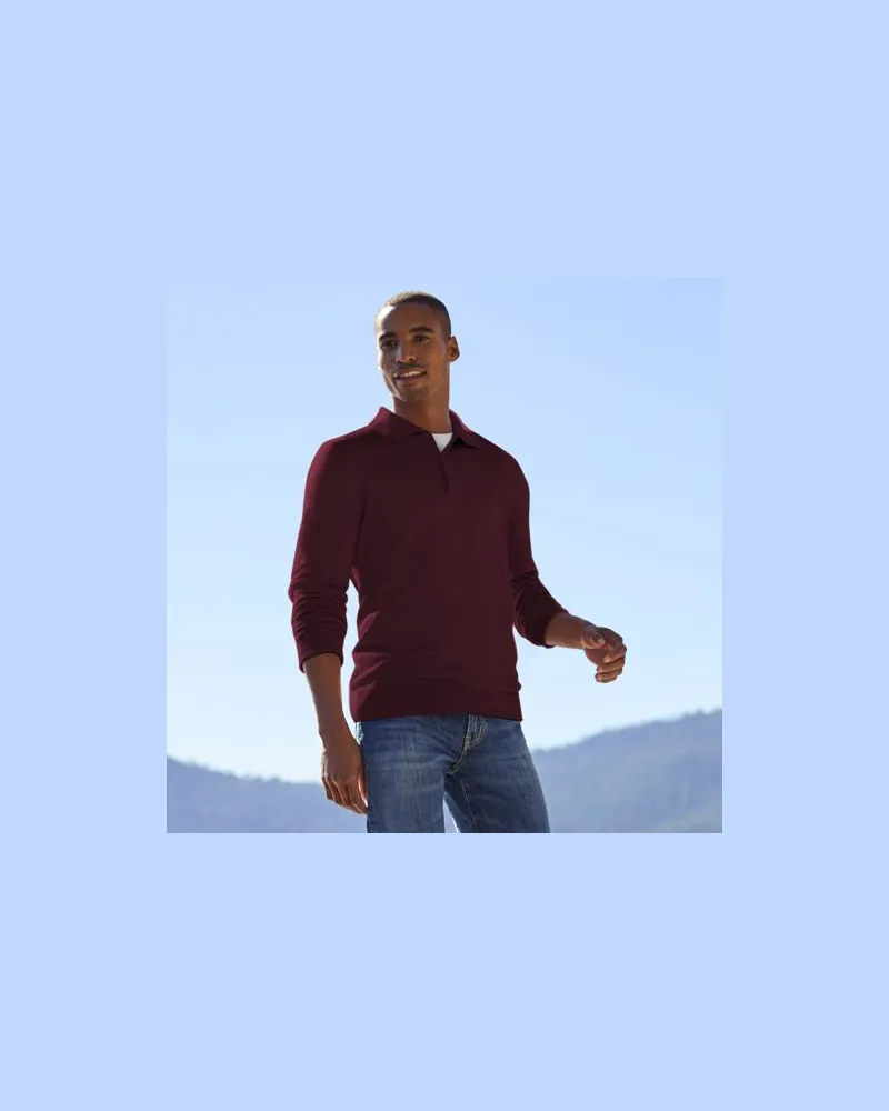 Lands' End Merino-Polopullover, Herren, Größe:56-58 regular, Rot, Wolle, by Rot