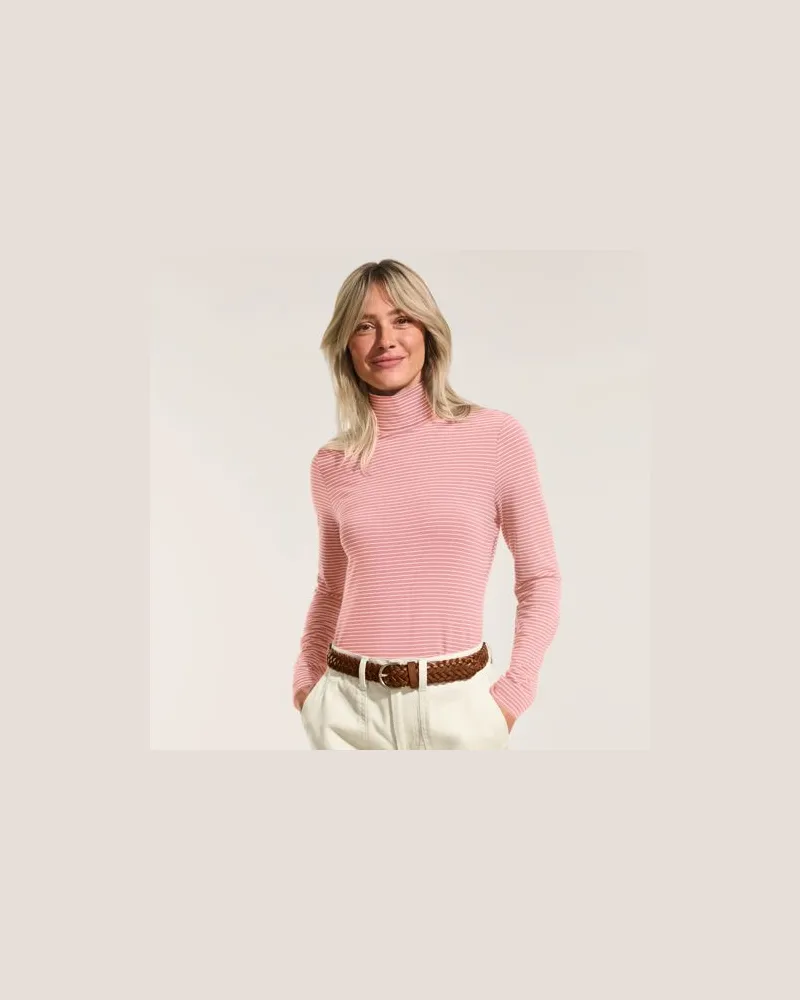 Lands' End Rollkragenshirt aus Baumwoll/Modalmix, Damen, Größe:44-46 petite, Pink, Baumwolle/Elasthan/Baumwolle Modal, by Pink