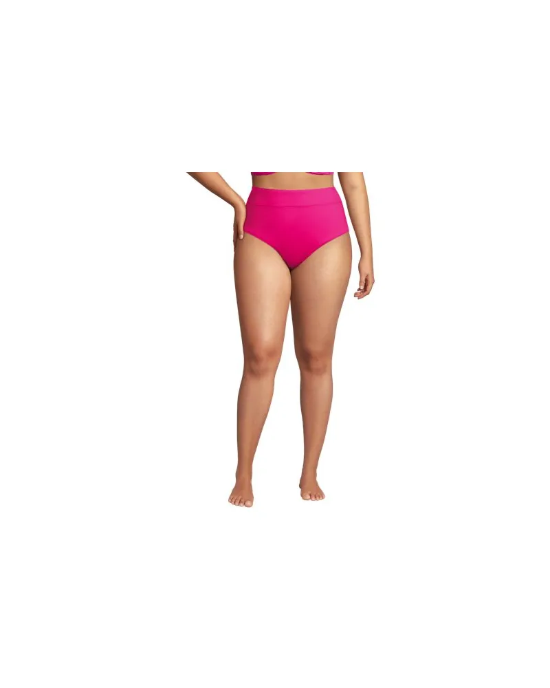 Lands' End Bikinihose mit hohem Beinausschnitt, Damen, Größe plus, Pink, Elasthan/Nylon-Mischung, by Pink