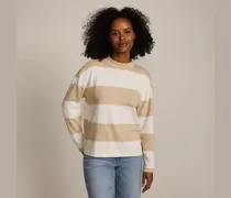 Baumwollshirt Maritim Gestreift mit langen Ärmeln, Damen, Größe:32-34 regular, Beige, Baumwolle, by