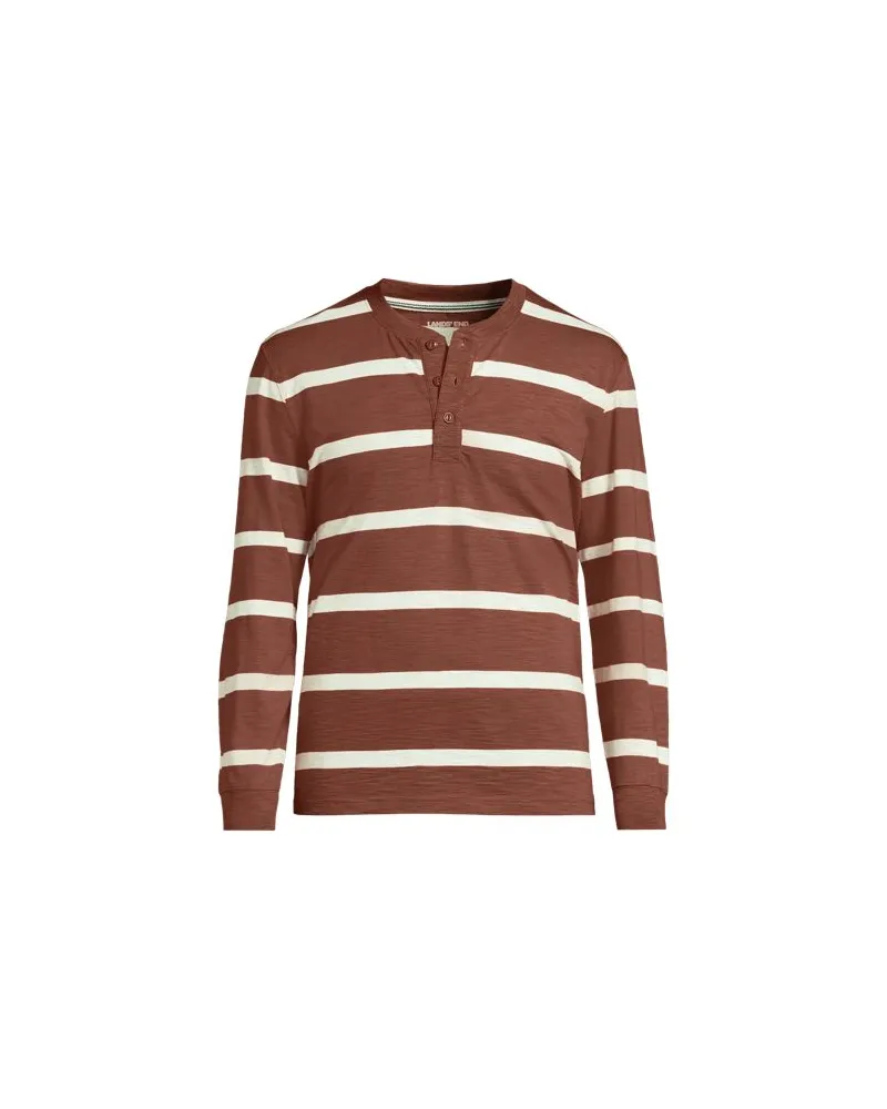 Lands' End Flammgarn-Henleyshirt aus reiner Baumwolle, Herren, Größe:60 regular, Weiß, Baumwolle, by Weiß