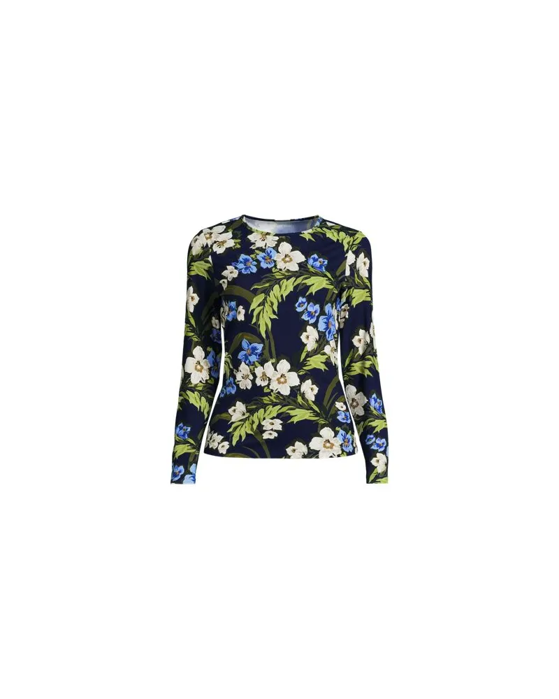 Lands' End Schnelltrocknendes UPF 50 Sonnenschutz-Badeshirt, Damen, Größe plus, Blau, Nylon-Mischung, by Blau