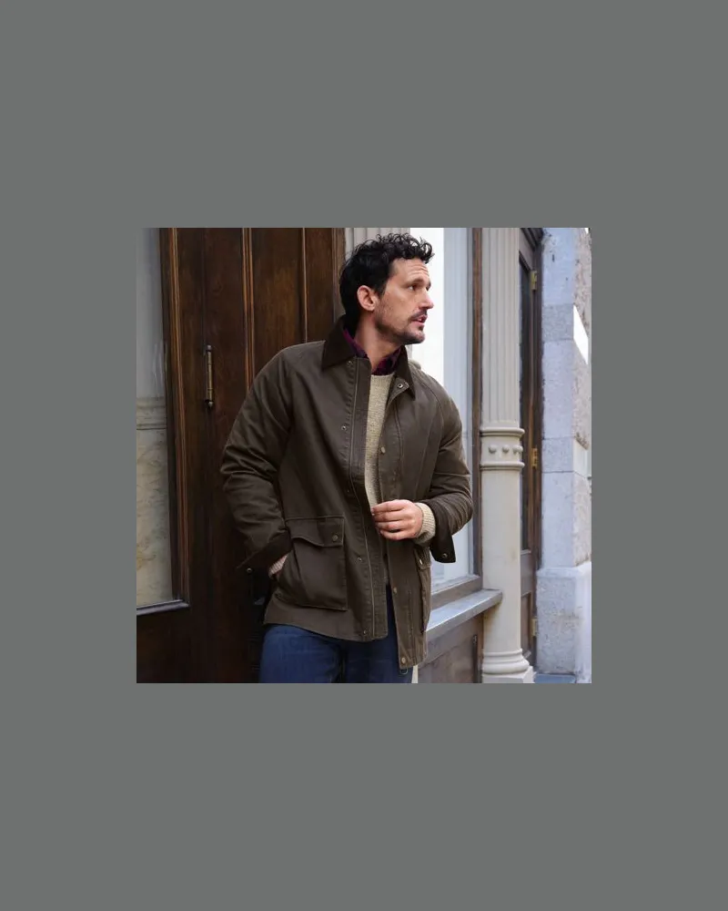 Lands' End Gewachste Baumwollmix-Jacke, Herren, Größe:60 regular, Braun, Baumwolle/Polyester/Baumwoll-Mischung, by Braun