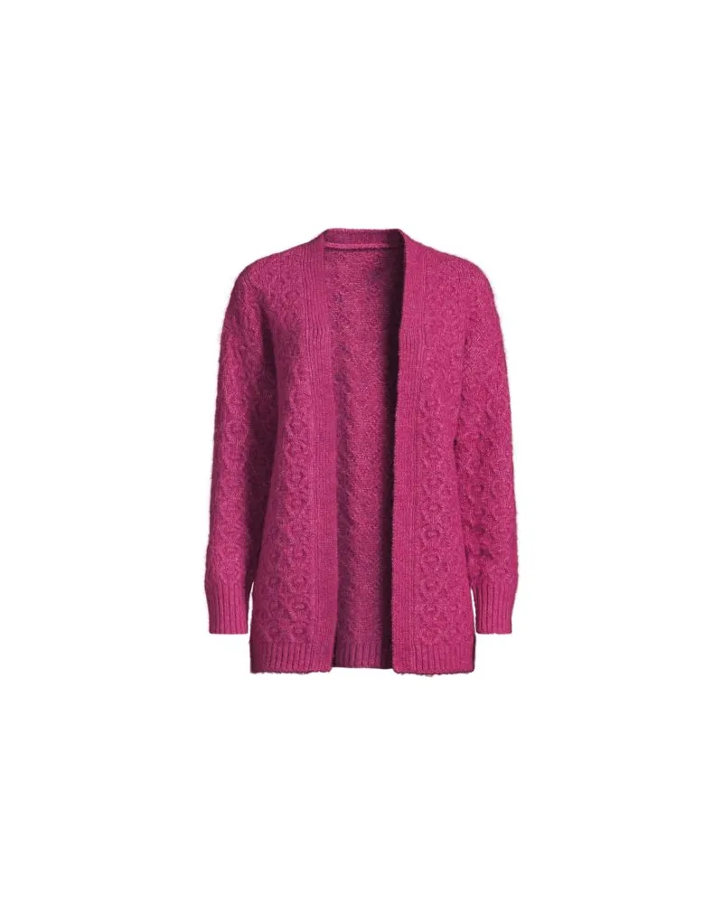 Lands' End Offener Cardigan aus Strukturstrick, Damen, Größe:44-46 regular, Pink, Polyester/Polyester-Mischung, by Pink