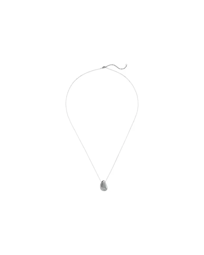 Lands' End Wasserfeste lange Halskette mit Anhänger, Damen, Größe:null regular, Grau, Messing, by Grau