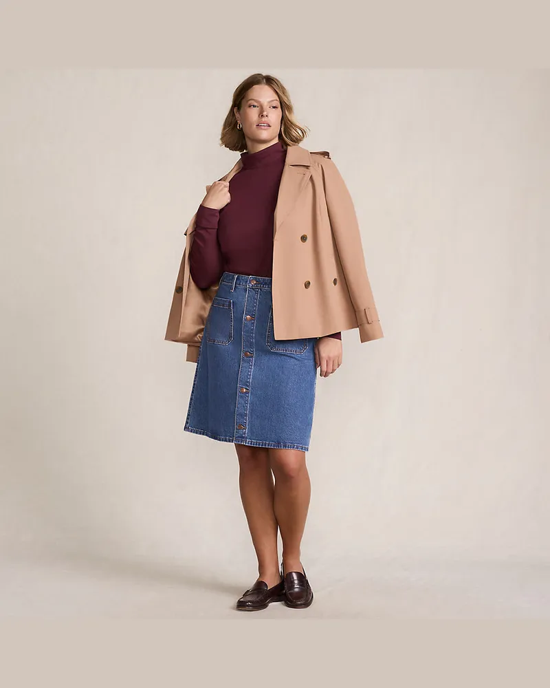 Lands' End Stehkragen-Shirt, Damen, Größe plus, Rot, Baumwolle, by Rot