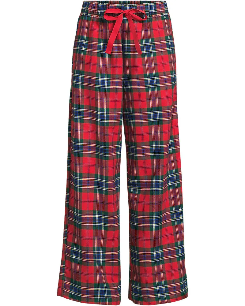 Lands' End Pyjamahose aus reinem Baumwoll-Flanell, Damen, Größe regular, Rot, Baumwolle, by Rot