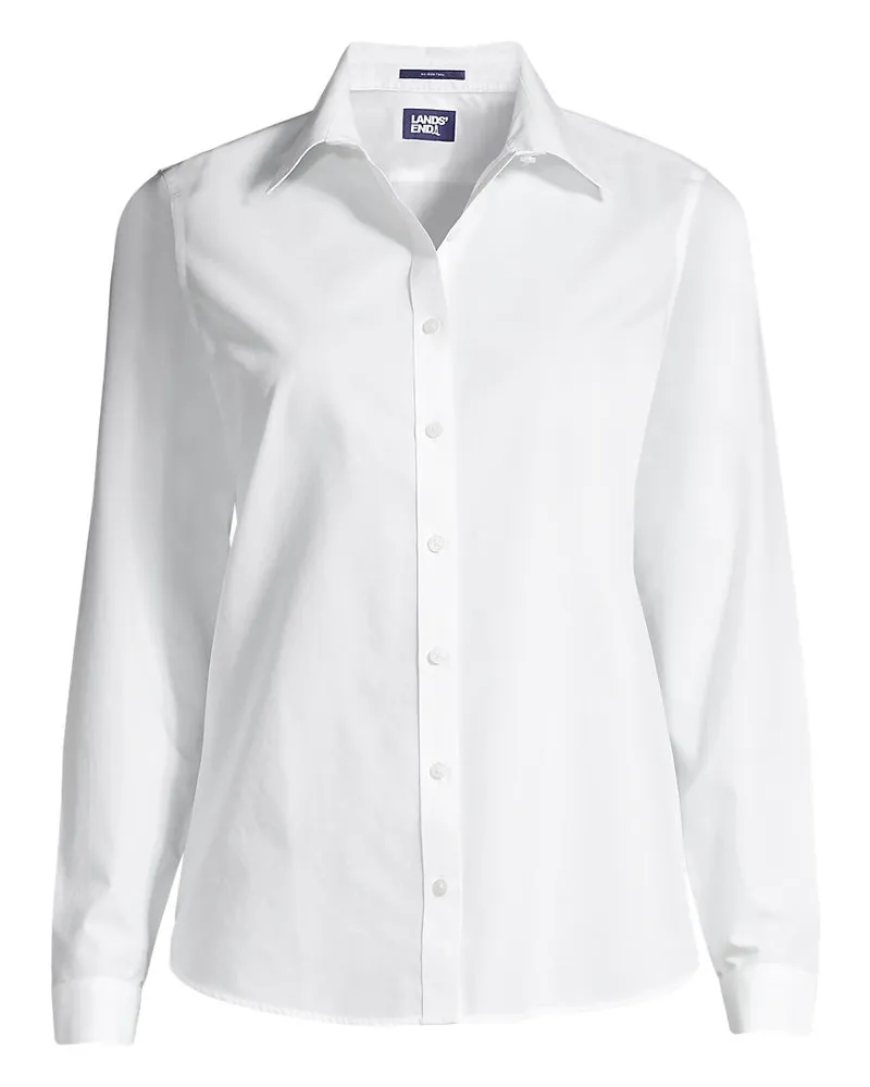 Lands' End BÃ¼gelfreie Baumwoll-Bluse, Damen, GrÃ¶ÃŸe plus, WeiÃŸ, Baumwolle, by Weiãÿ