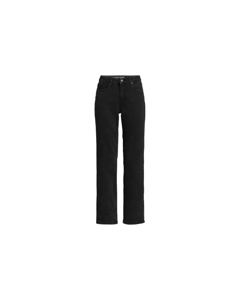 Lands' End Soft Denim Boyfriend-Jeans Mid Waist, Damen, Größe petite, Schwarz, Elasthan/Baumwoll-Mischung, by Schwarz