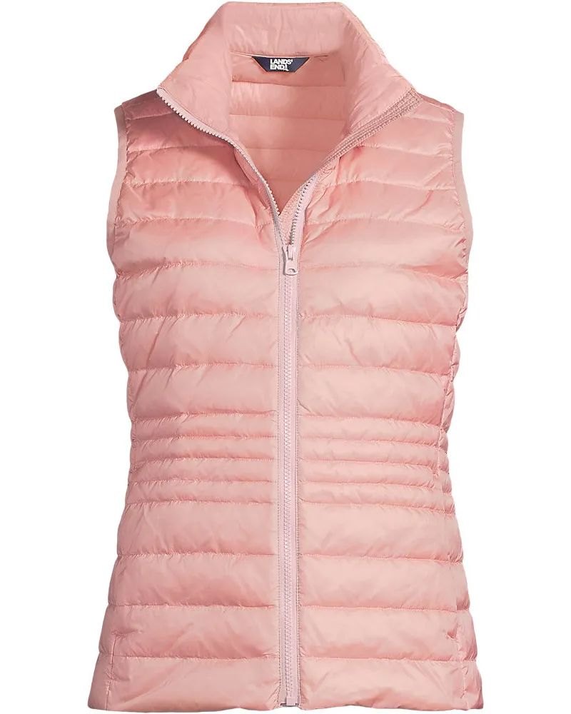 Lands' End Daunenweste WANDERWEIGHT Verstaubar Ultraleicht, Damen, Größe plus, Pink, Nylon, by Pink
