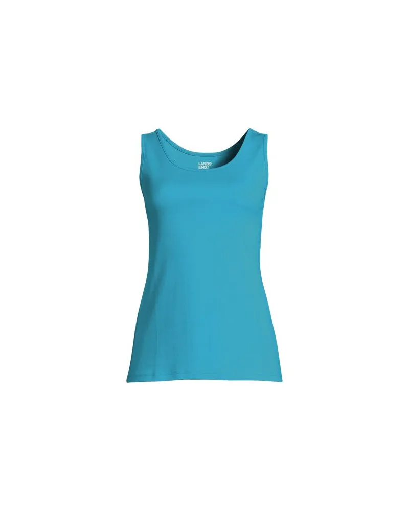 Lands' End Baumwoll-Top, Damen, Größe:44-46 petite, Blau, Baumwolle, by Blau