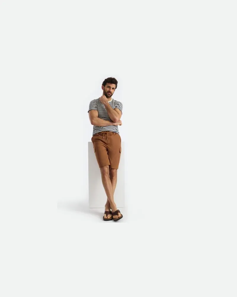 Lands' End Cargo-Shorts mit Schlupfbund, Herren, Größe:44-46 regular, Braun, Baumwolle/Leinen, by Braun