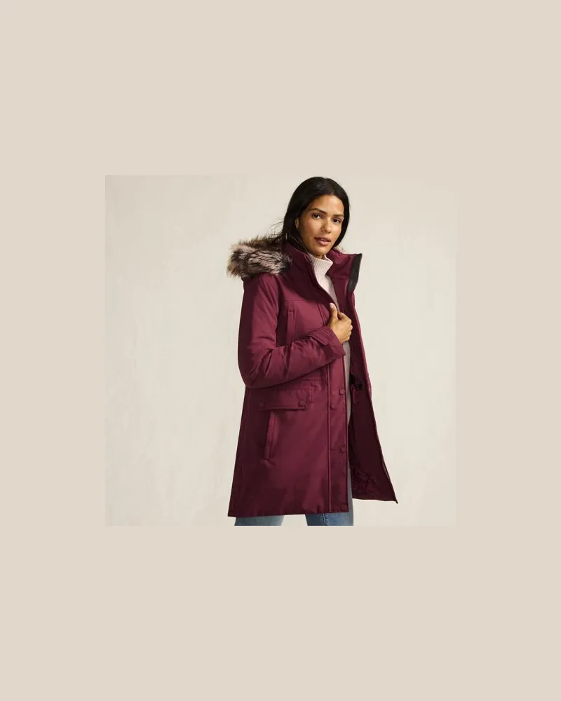 Lands' End Expeditions-Daunenparka, Damen, Größe:32-34 regular, Rot, Polyester, by Rot