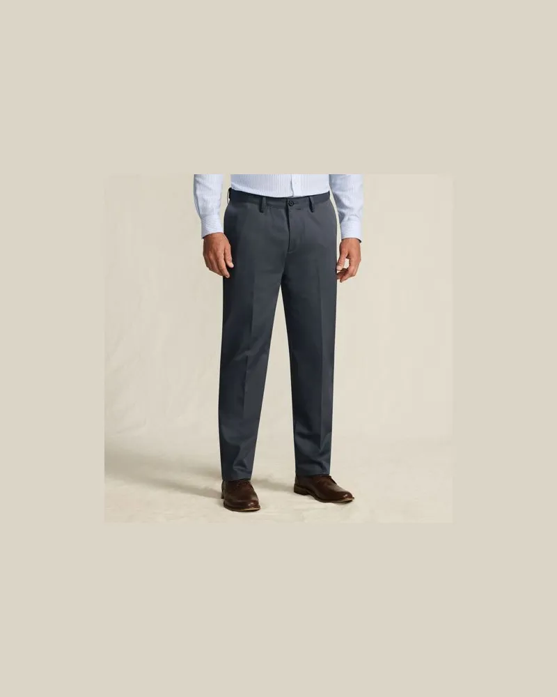 Lands' End CLASSIC COMFORT. Bügelleichte Chino, Herren, Größe regular, Grau, Baumwolle, by Grau