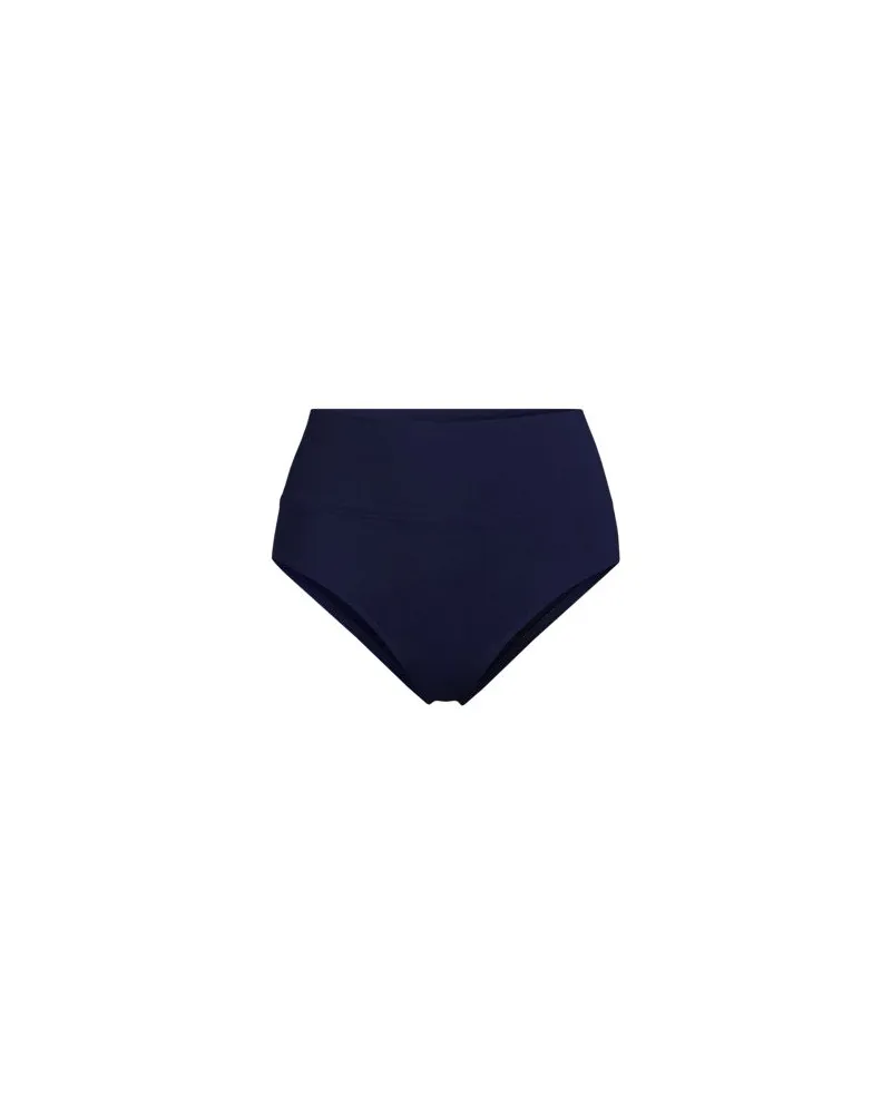 Lands' End Bikinihose zum Umschlagen, High Waist, Damen, Größe:34 regular, Blau, Nylon-Mischung, by Blau