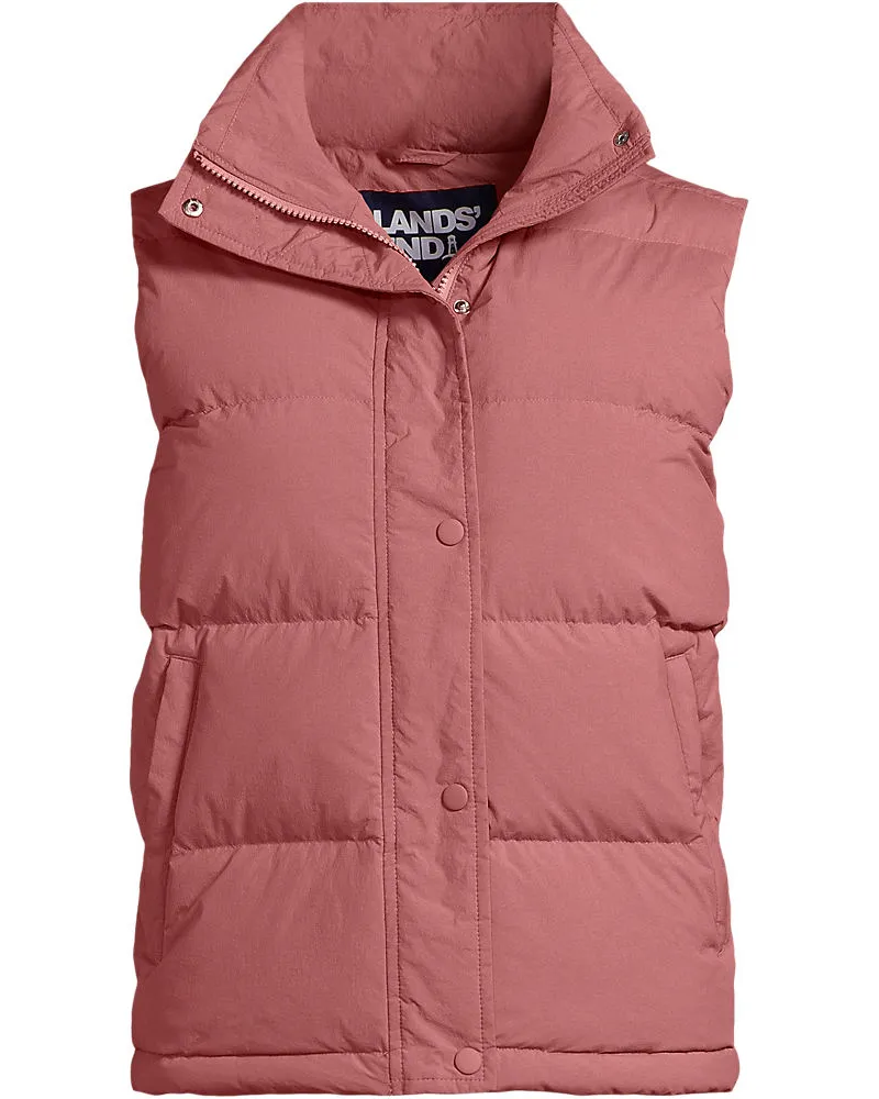 Lands' End Wasserabweisende Daunenweste, Damen, Größe regular, Rot, Nylon, by Rot