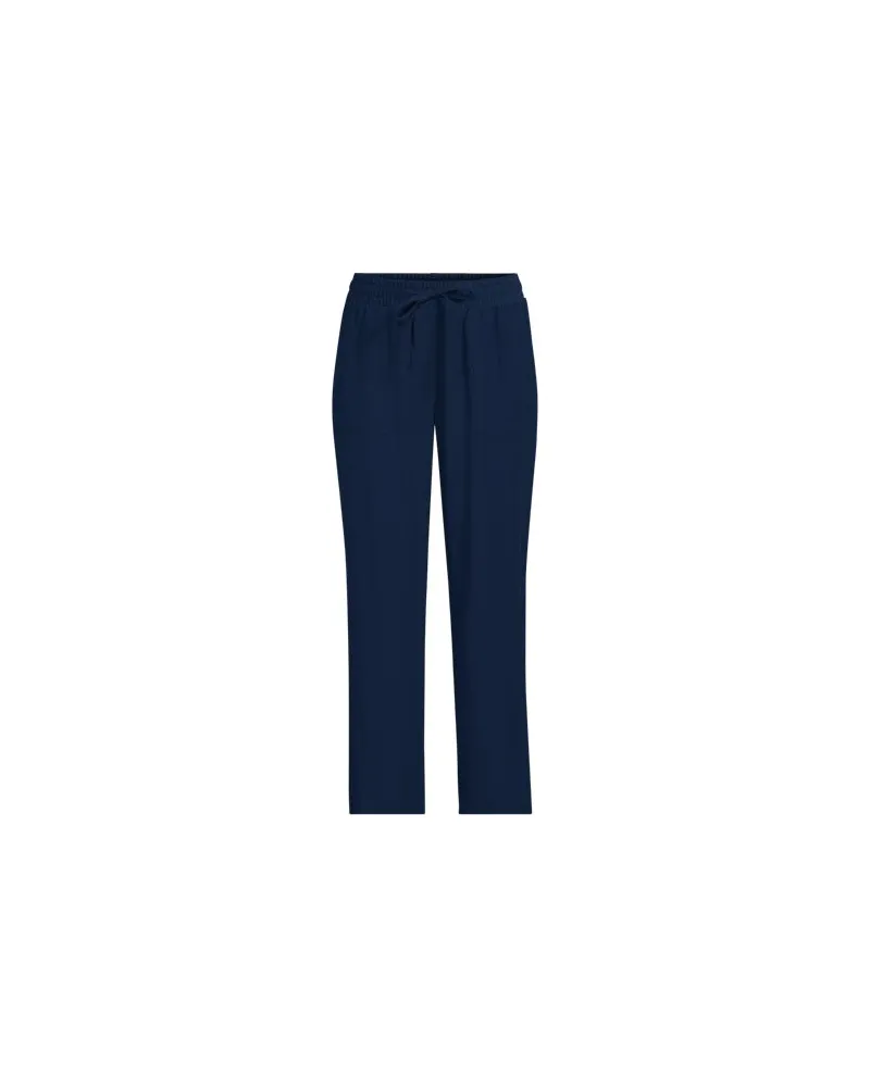 Lands' End 7/8-Twillhose, Damen, Größe regular, Blau, Polyester/Viskose, by Blau