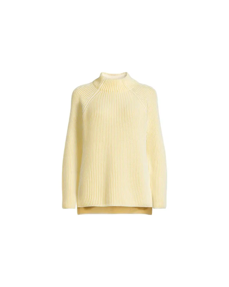 Lands' End Zweifarbiger Stehkragenpullover DRIFTER, Damen, Größe regular, Gelb, Baumwolle, by Gelb