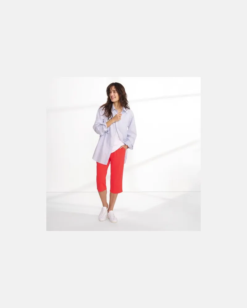 Lands' End Interlock-Caprihose mit Dehnbund, Damen, Größe regular, Orange, Baumwolle, by Orange