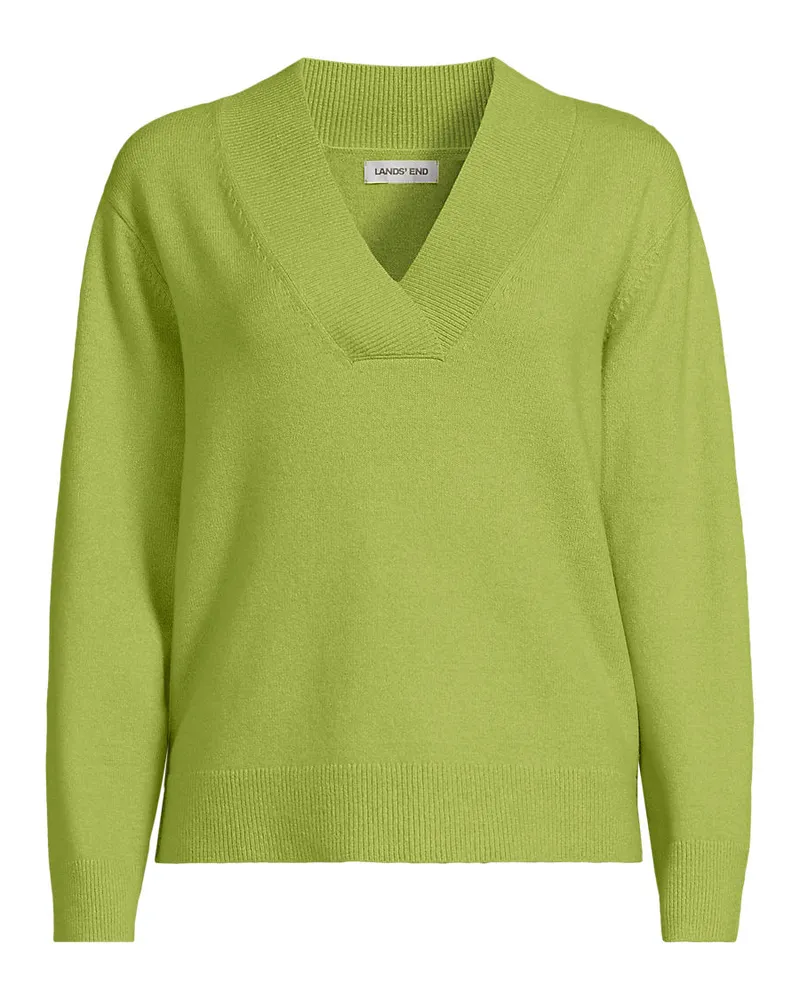 Lands' End CashTouch Pullover mit V-Ausschnitt, Damen, GrÃ¶ÃŸe plus, GrÃ¼n, Baumwoll-Mischung/Polyester-Mischung/Nylon-Mischung, by Grã¼n