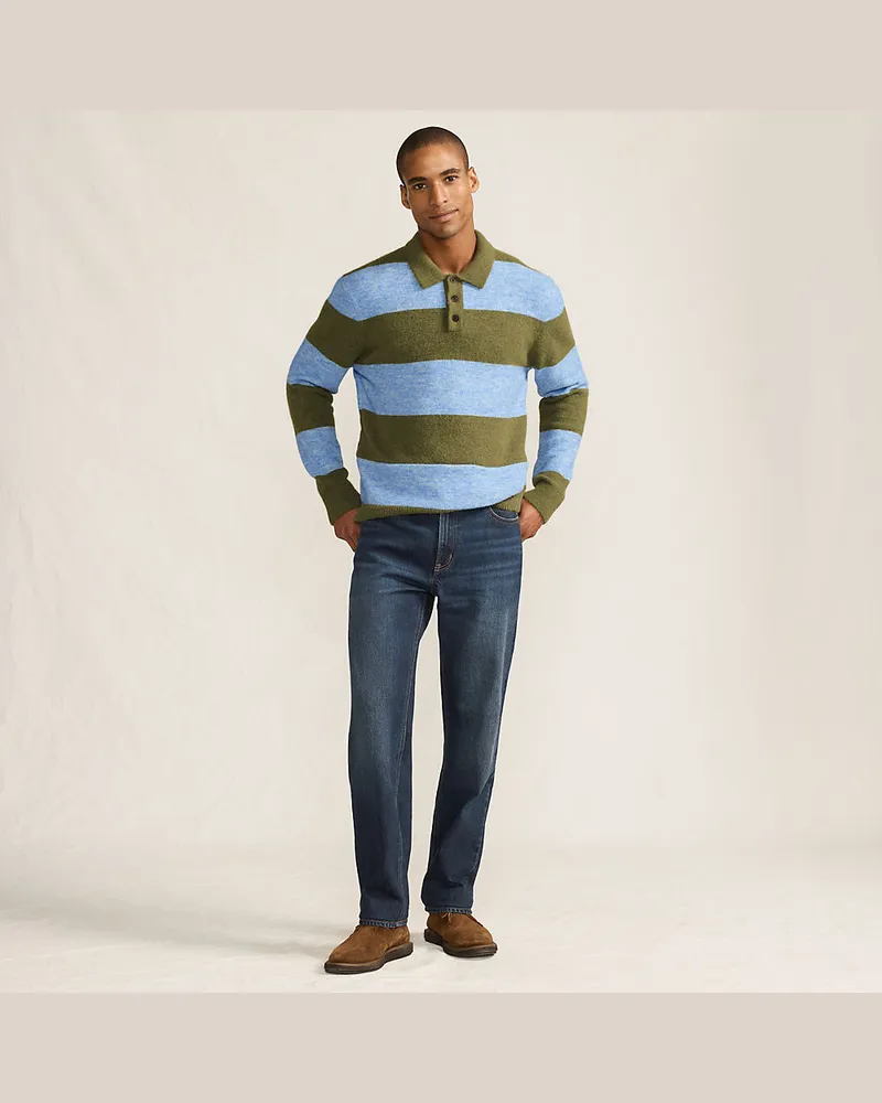 Lands' End Stretch-Denim Jeans, Classic Fit, Herren, Größe regular, Blau, Baumwoll-Mischung, by Blau