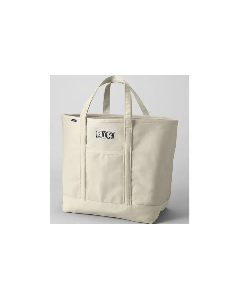 Lands' End Extragroße offene Canvas-Tasche, Damen, Größe:null regular, Weiß, Baumwolle, by Weiß
