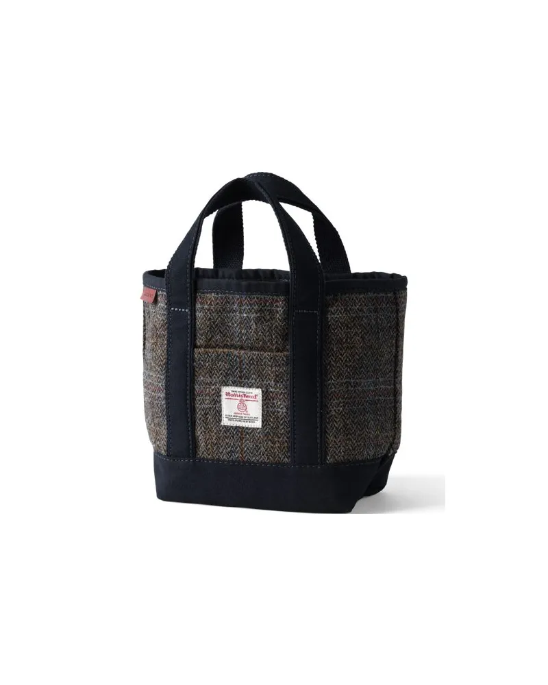Lands' End Harris Tweed kleine Tasche, Herren, Größe:null regular, Braun, Baumwolle/Wolle, by Braun