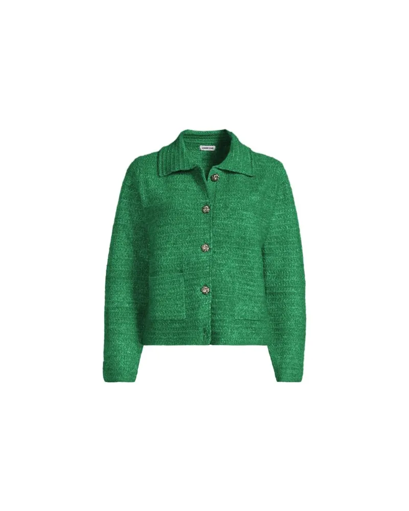 Lands' End Soft Touch Jacke, Damen, Größe:44-46 petite, Grün, by Grün