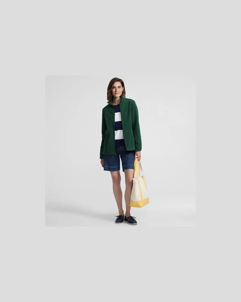 Lands' End Anyweather Fleece-Jacke, Damen, Größe regular, Grün, Polyester, by Grün
