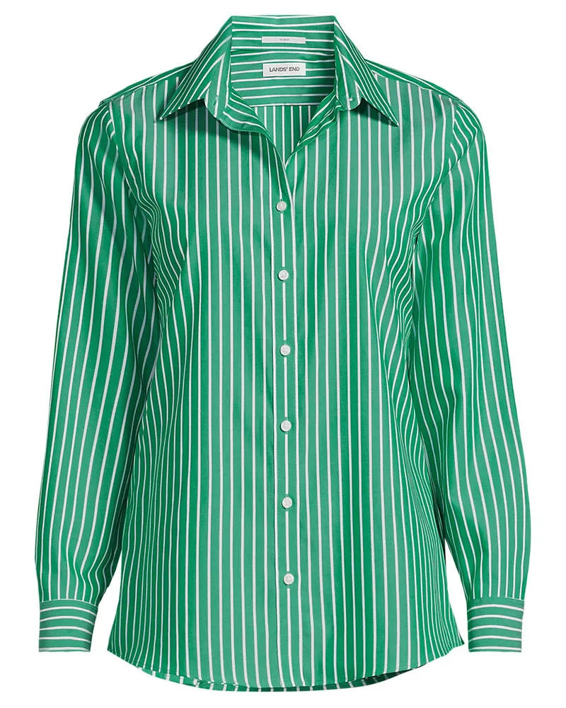 Lands' End BÃ¼gelfreie Baumwoll-Bluse, Damen, GrÃ¶ÃŸe regular, GrÃ¼n, Baumwolle, by Grã¼n