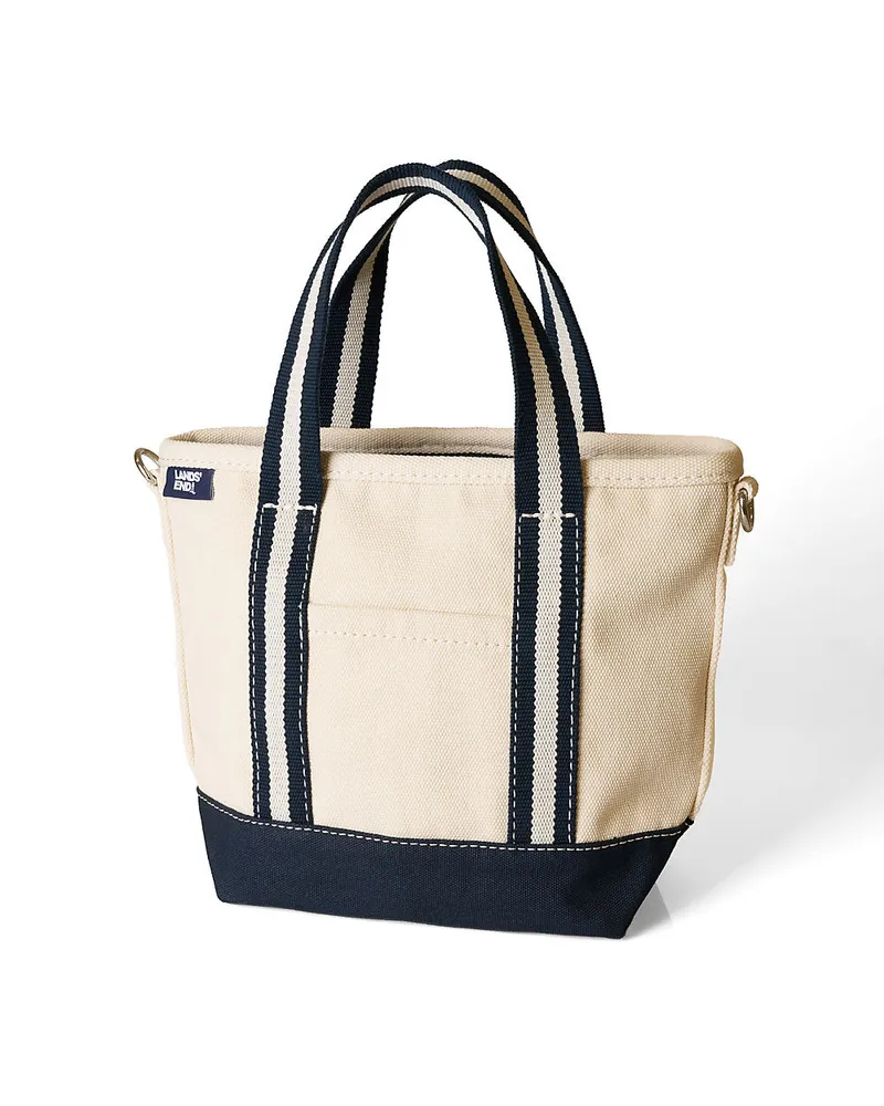 Lands' End Kleine Canvastasche mit Zipper, Damen, Größe:null regular, Weiß, Baumwolle, by Weiß