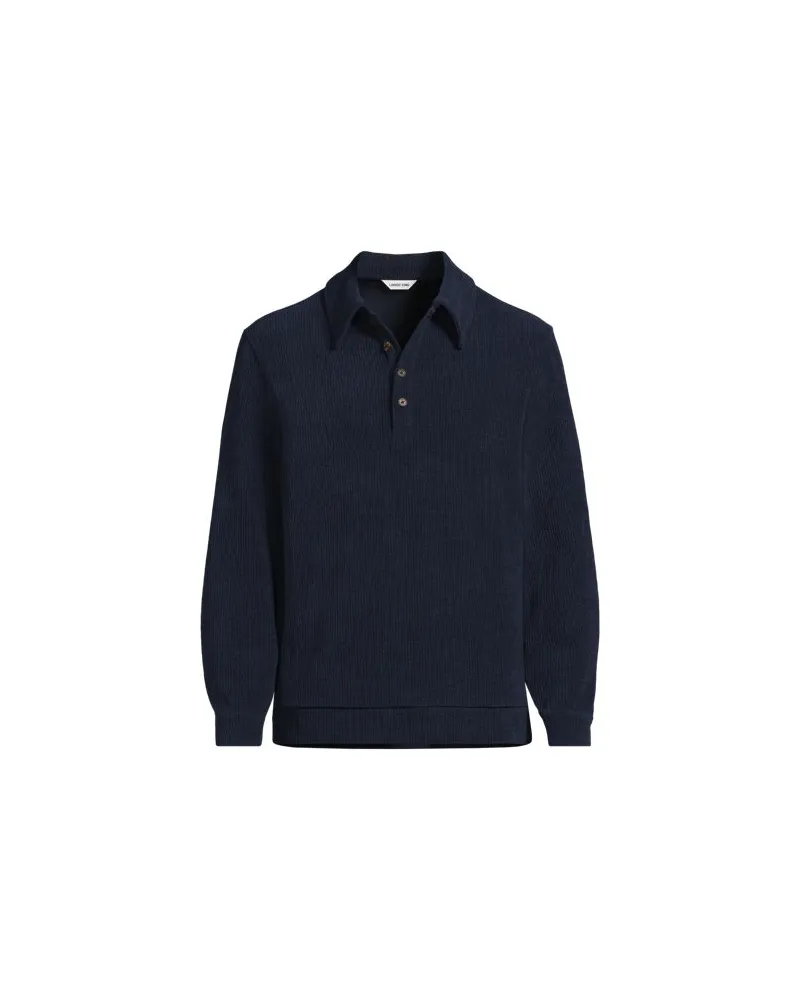 Lands' End Velours-Poloshirt, Herren, Größe:60 regular, Blau, by Blau