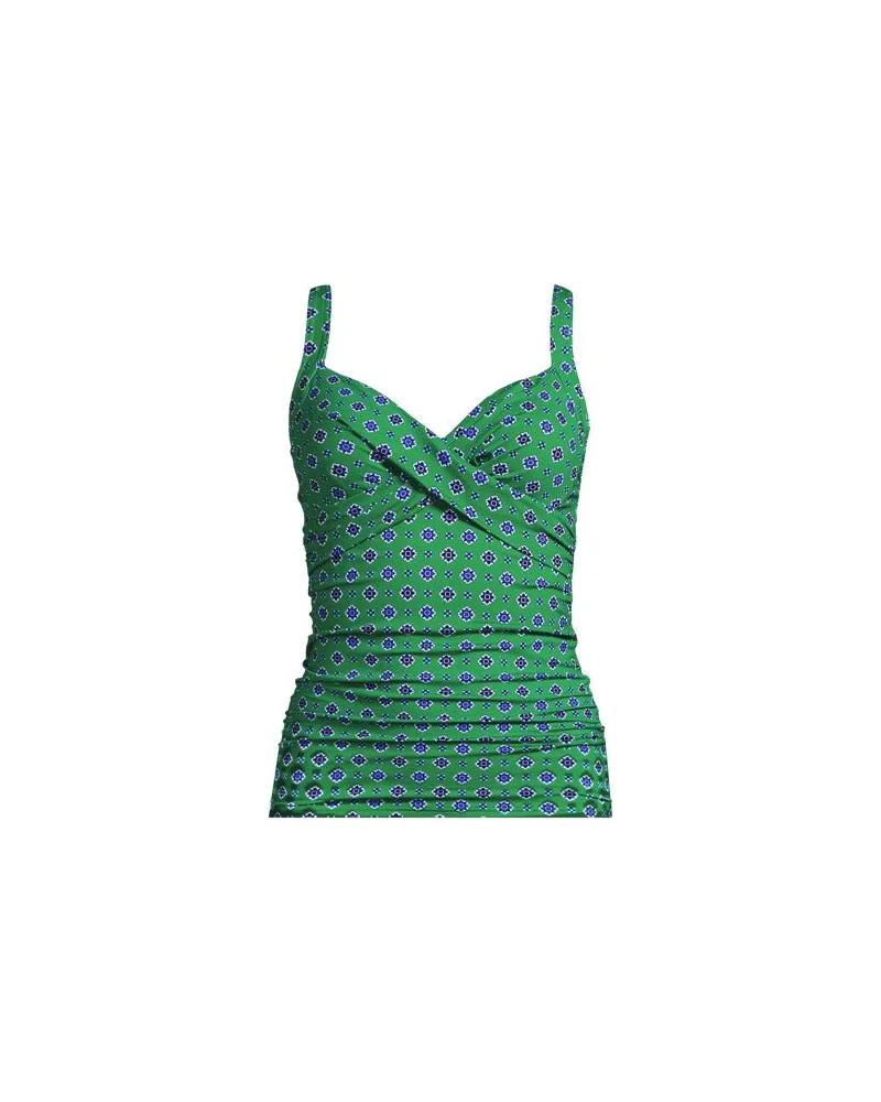 Lands' End Tankinitop CHLORRESISTENT mit V-Ausschnitt, Damen, Größe regular, Grün, Nylon-Mischung, by Grün