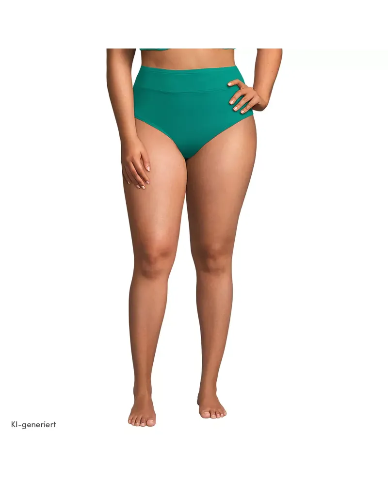 Lands' End Bikinihose mit hohem Beinausschnitt, Damen, GrÃ¶ÃŸe plus, GrÃ¼n, Elasthan/Nylon-Mischung, by Grã¼n