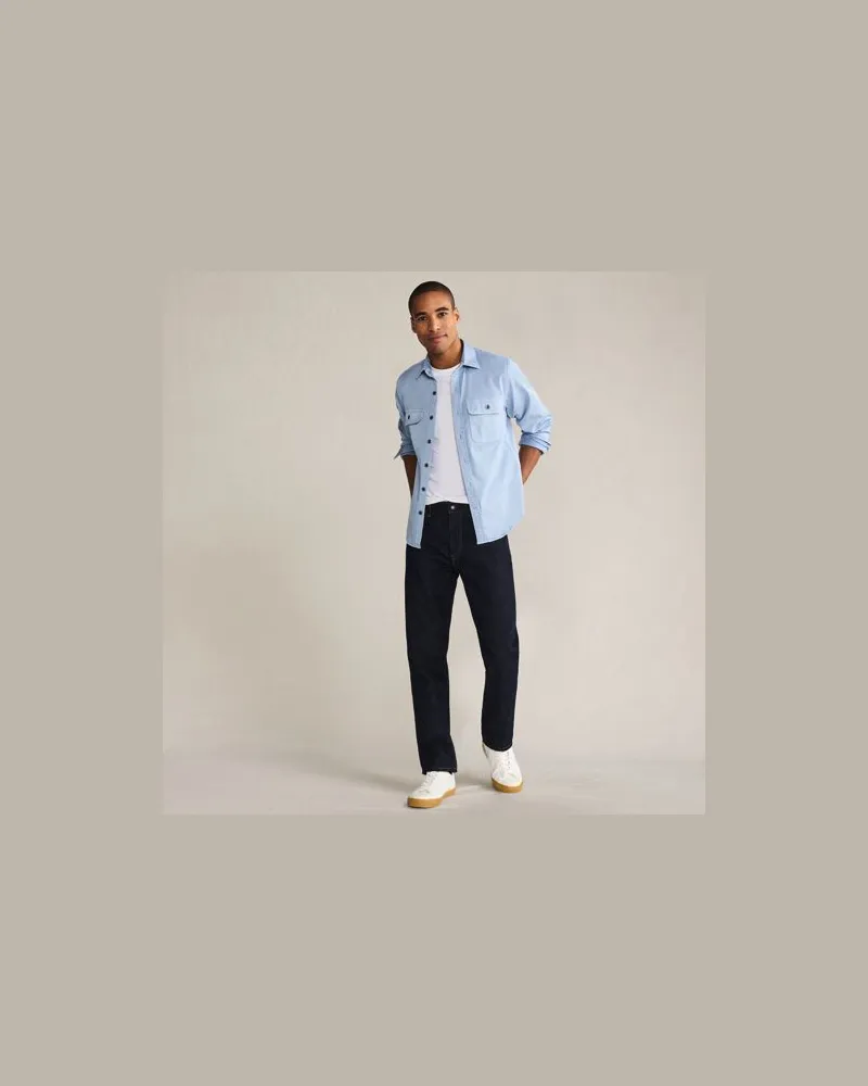 Lands' End Stretch-Jeans mit Komfortbund, Classic Fit, Herren, Größe regular, Blau, Baumwoll-Mischung, by Blau