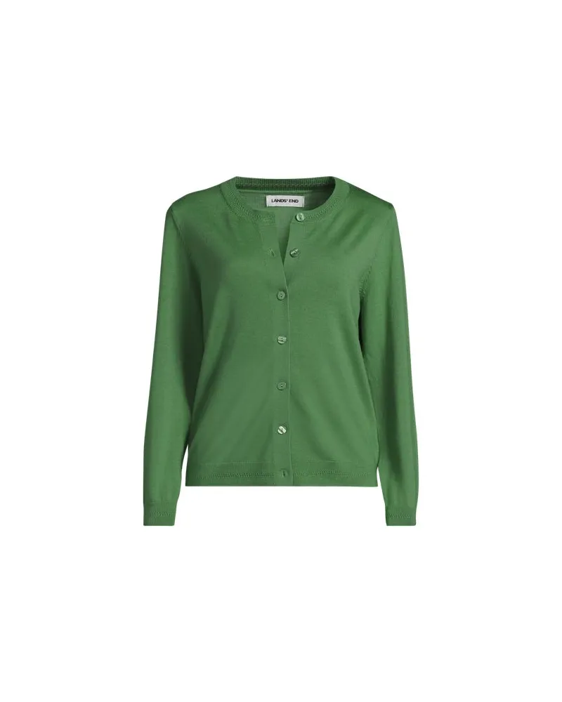 Lands' End Merino-Cardigan, Damen, Größe petite, Grün, Wolle, by Grün