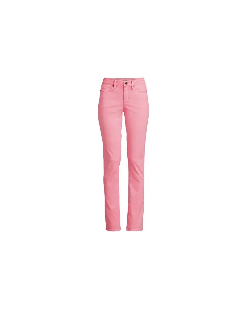 Lands' End Straight Fit Öko Jeans Mid Waist, Damen, Größe plus, Pink, Baumwoll-Mischung/Polyester-Mischung, by Pink