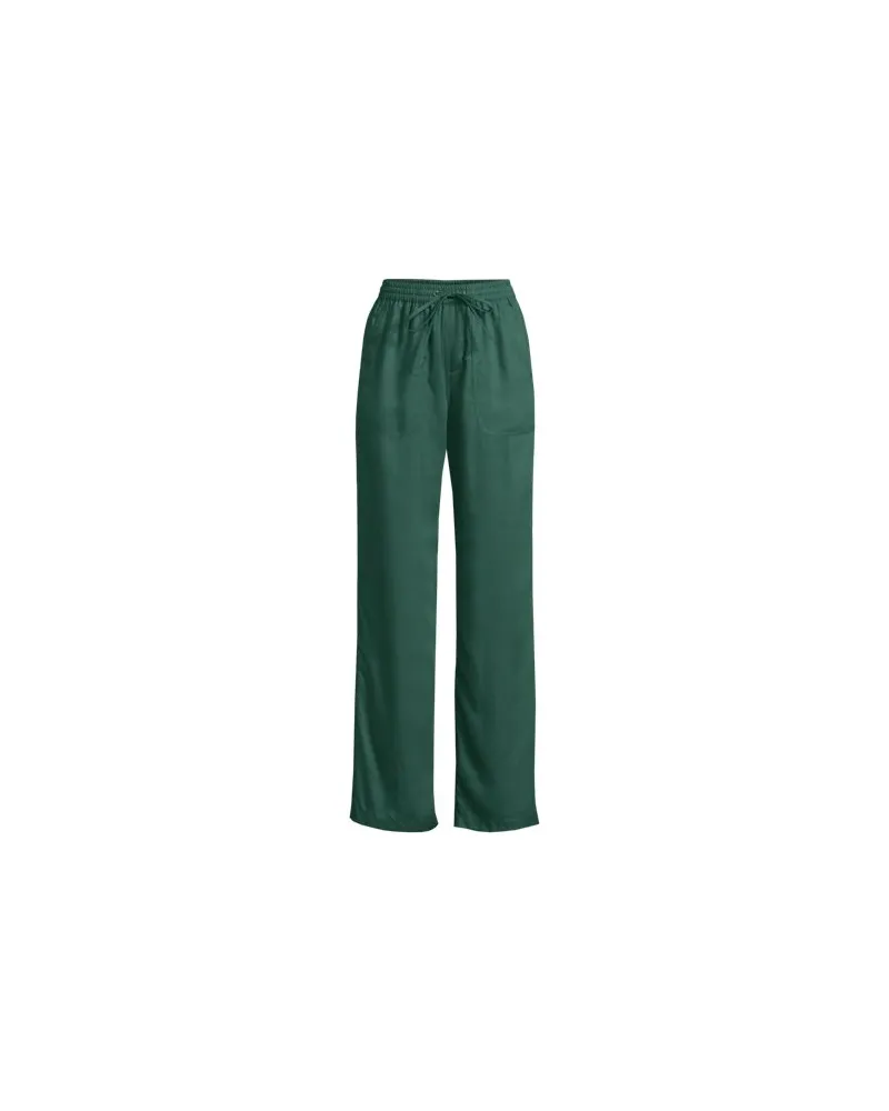 Lands' End Leichte Tencel Hose mit weitem Bein, Damen, Größe regular, Grün, Lyocell (Viskose), by Grün