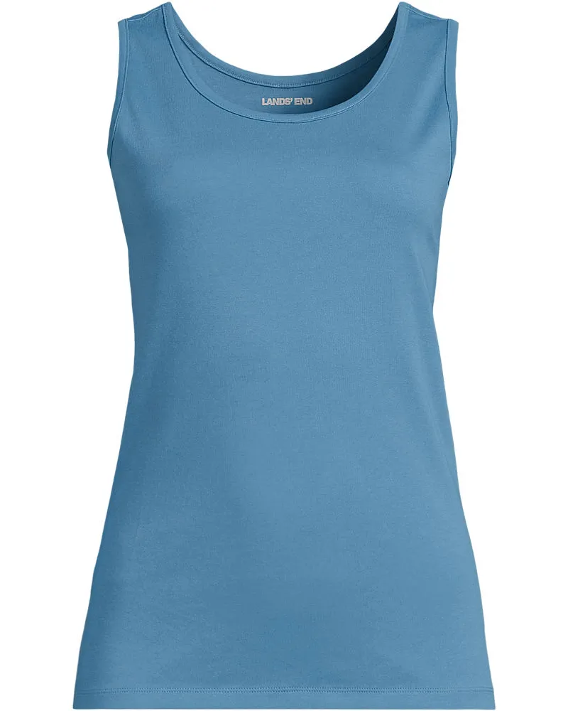 Lands' End Baumwoll-Top, Damen, Größe petite, Blau, Baumwolle, by Blau