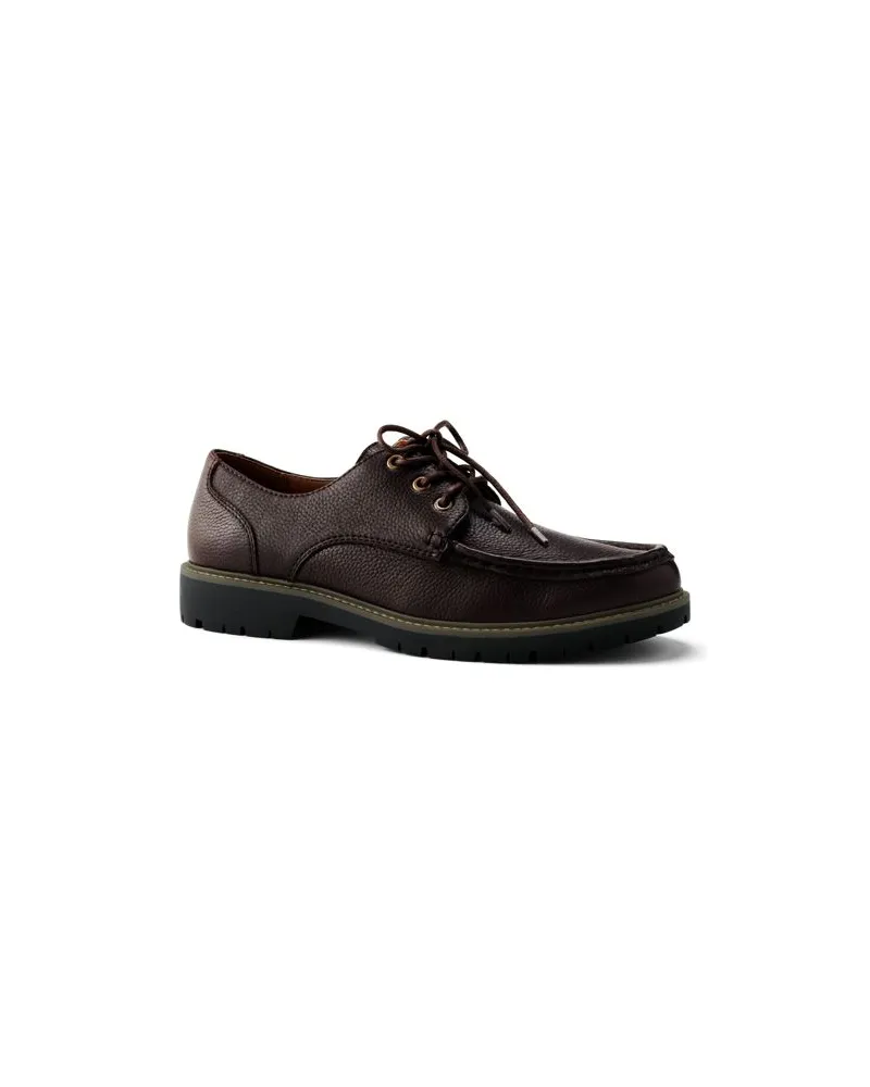 Lands' End Leder-Schnürschuhe, Herren, Größe regular, Braun, Leder, by Braun