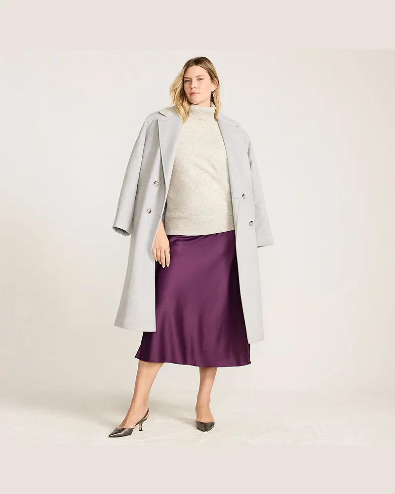 Lands' End Satin-Midirock, Damen, Größe regular, Rot, Polyester, by Rot