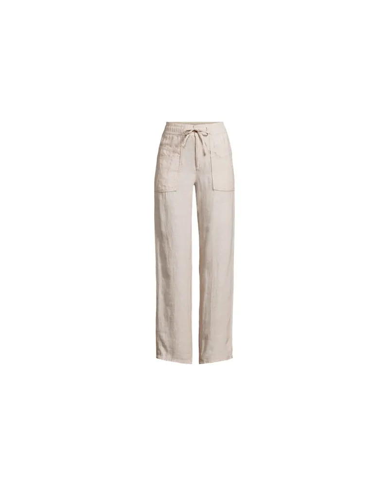 Lands' End Relaxte Leinenhose mit geradem Bein, Damen, Größe petite, Weiß, by Weiß