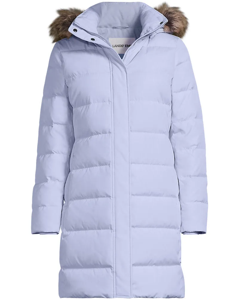 Lands' End Daunenmantel mit Kapuze, Damen, Größe regular, Lila, Polyester, by Lila