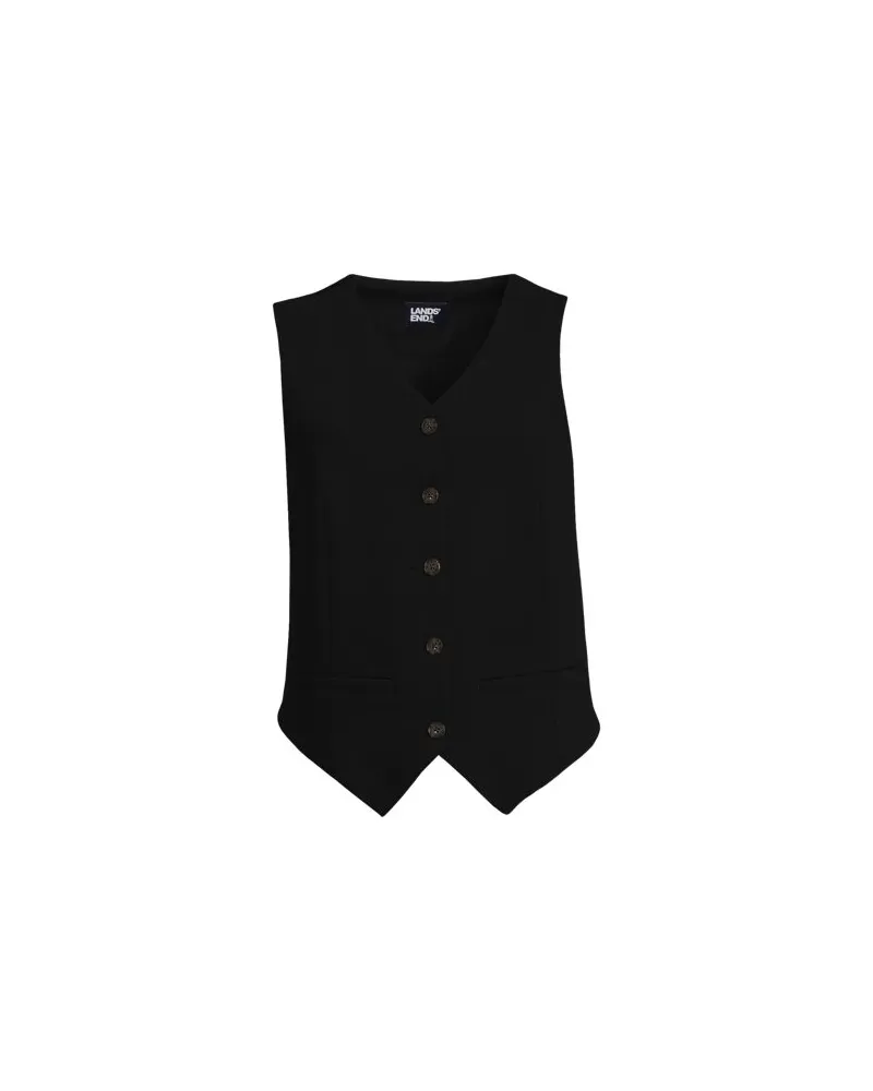 Lands' End Weste aus Crêpe, Damen, Größe regular, Schwarz, Polyester, by Schwarz