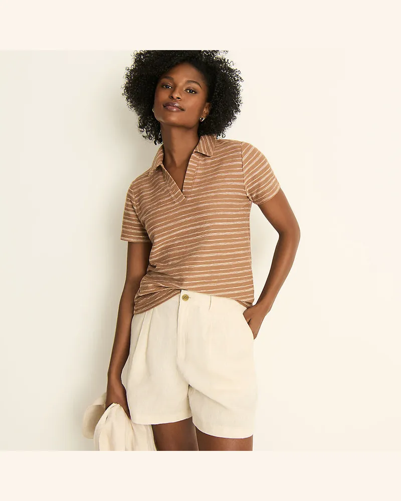 Lands' End Kurze Leinenshorts, Damen, Größe regular, Beige, Leinen, by Beige