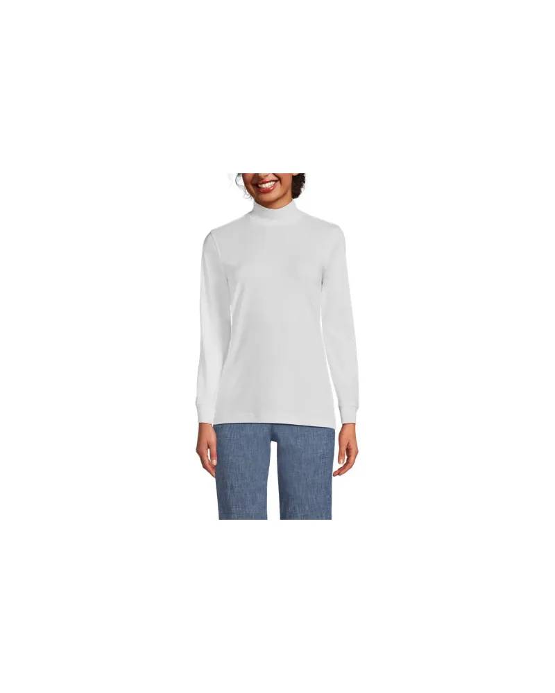 Lands' End Stehkragen-Shirt, Damen, Größe:40-42 petite, Weiß, Baumwolle, by Weiß