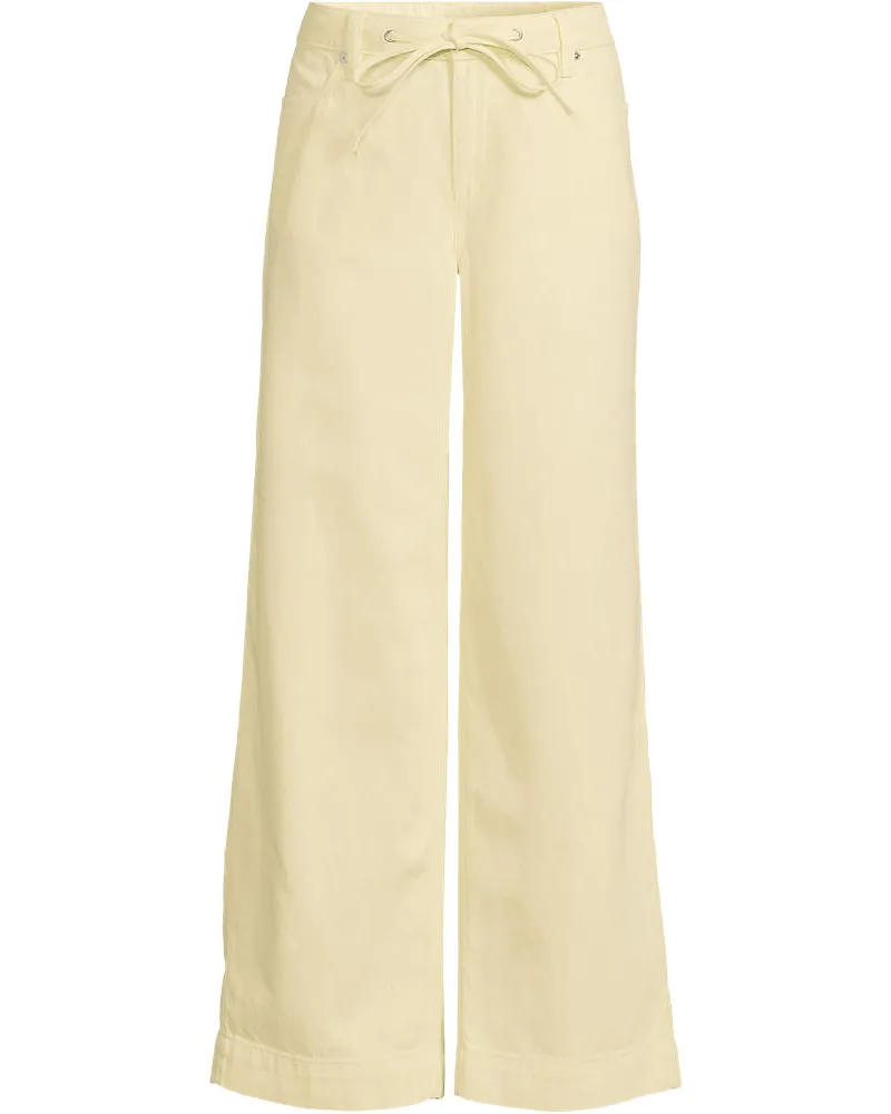 Lands' End Soft Comfort weite Jeans im Leinenmix, Damen, Größe:34 petite, Gelb, by Gelb