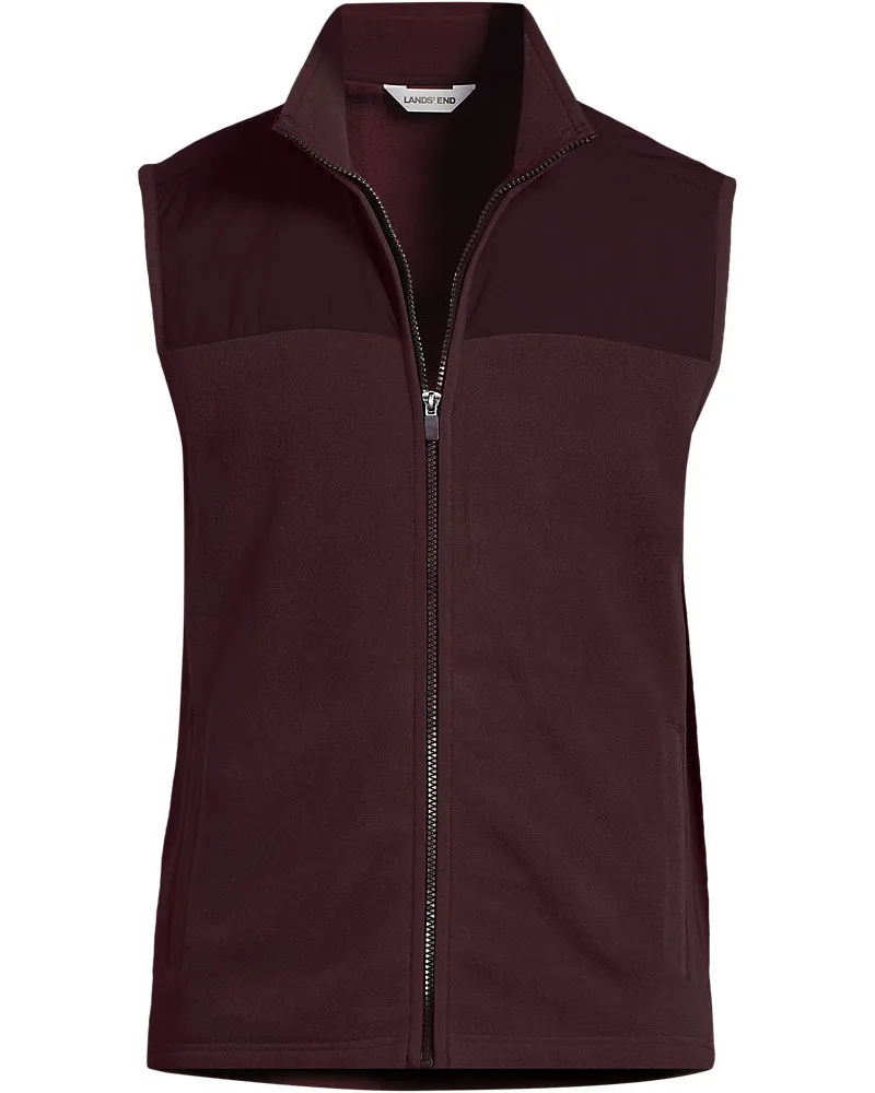 Lands' End Anyweather Fleece-Weste, Herren, Größe regular, Rot, Polyester, by Rot