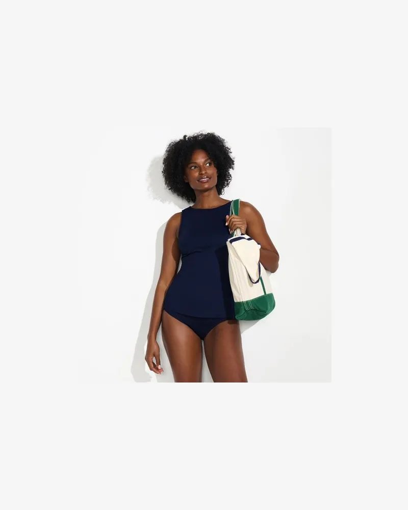 Lands' End Control-Bikinihose High Waist CHLORRESISTENT, Damen, Größe:34 regular, Blau, Elasthan/Nylon-Mischung, by Blau